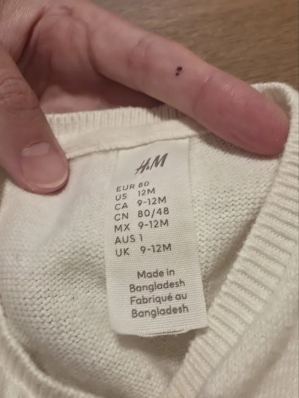 H&M Cream Knit Sleeper Romper with Ruffle Sleeves